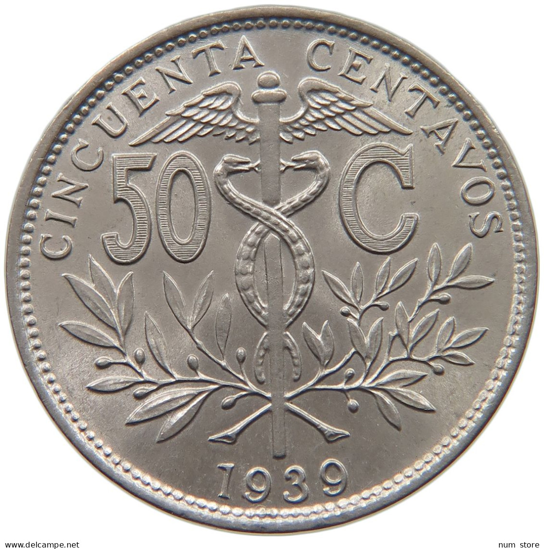 BOLIVIA 50 CENTAVOS 1939  #MA 025475 - Bolivie