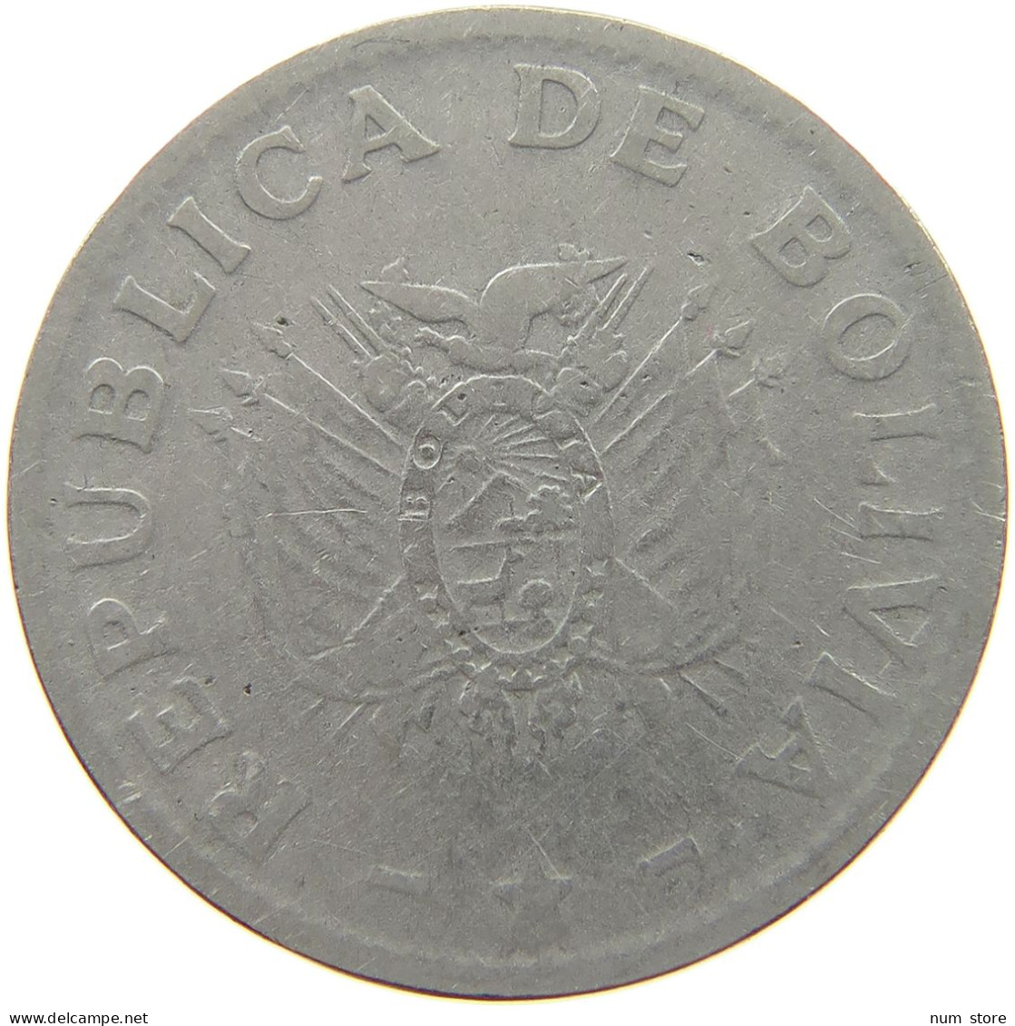 BOLIVIA 20 CENTAVOS 1987  #MA 025479 - Bolivia