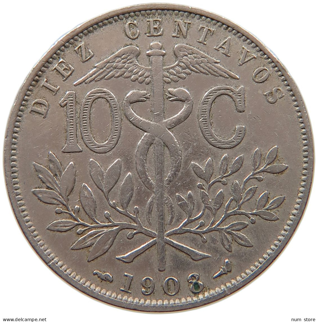 BOLIVIA 10 CENTAVOS 1908  #MA 067103 - Bolivie