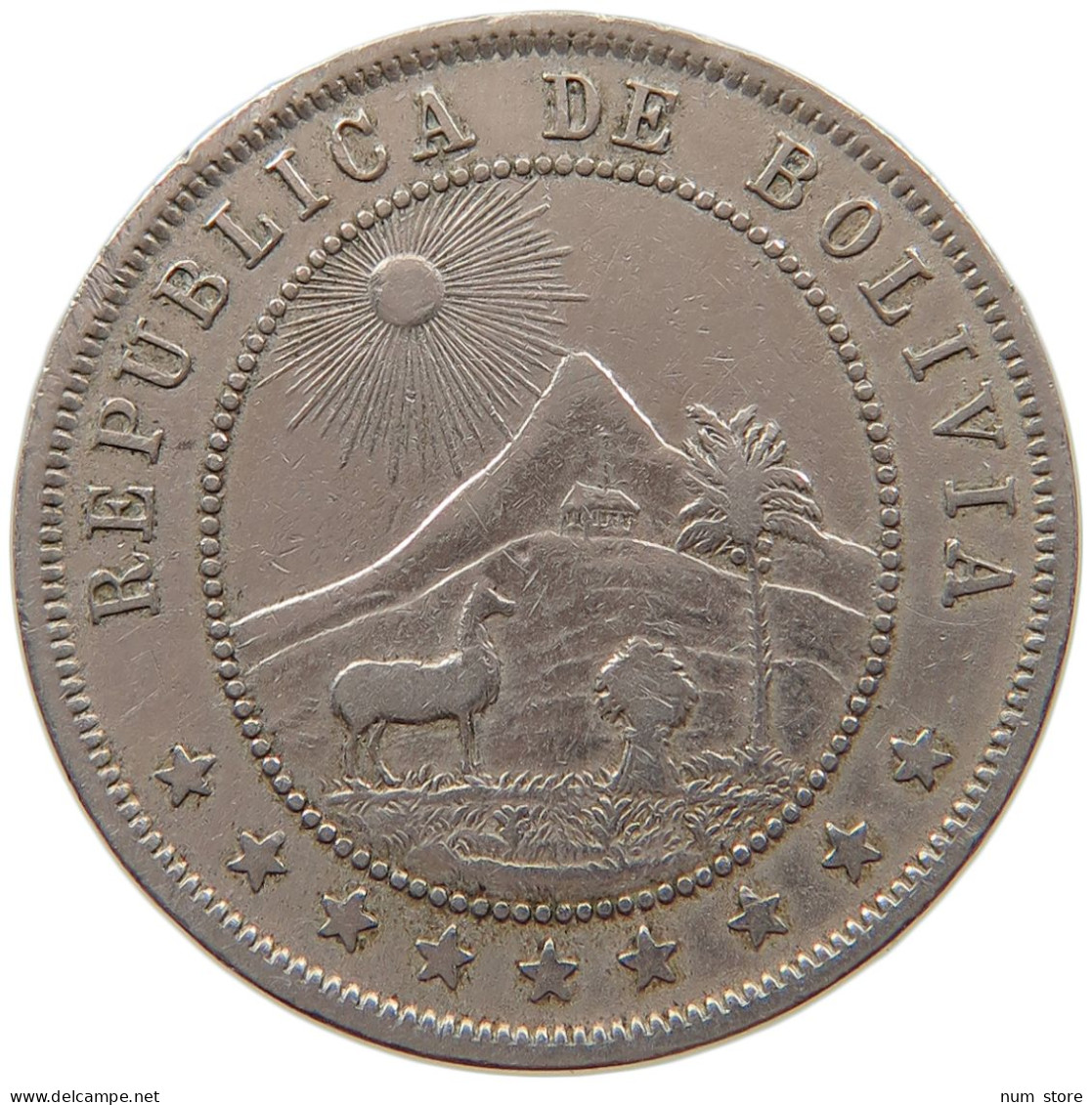 BOLIVIA 10 CENTAVOS 1908  #MA 067103 - Bolivia