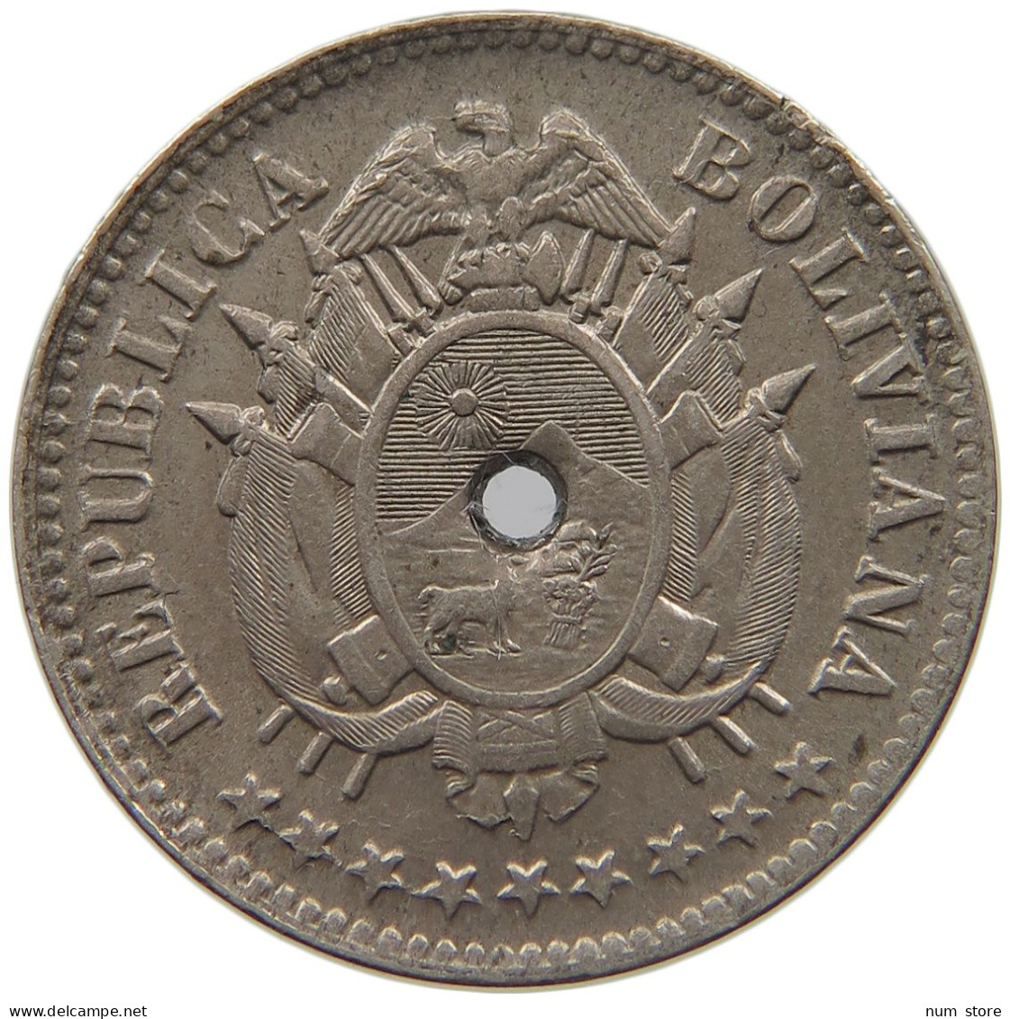 BOLIVIA 10 CENTAVOS 1883  #MA 025477 - Bolivia