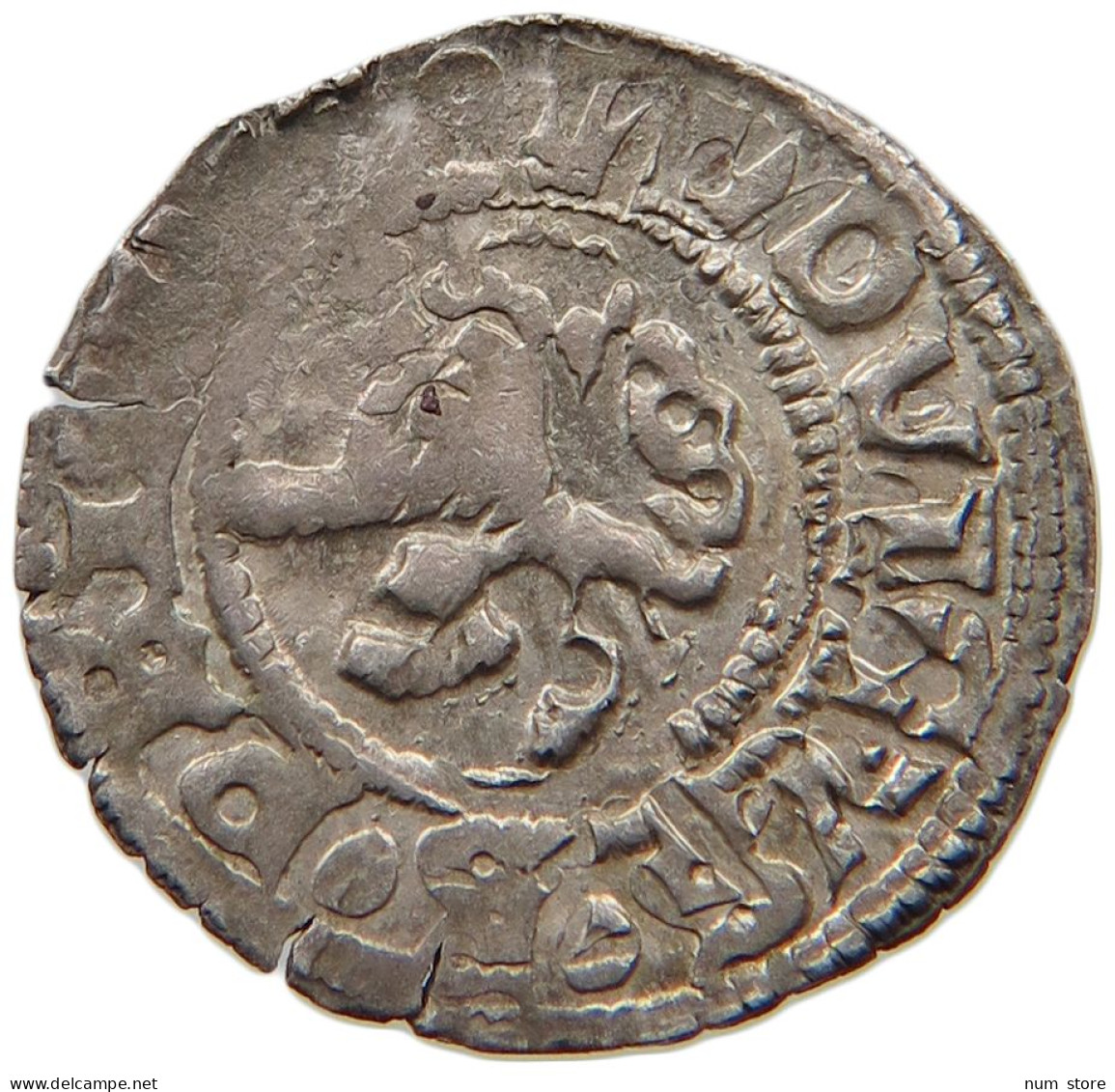 BÖHMEN EINSEITIGER WEIßPFENNIG 1516-1526 LUDWIG I. (II.) JAGELLO 1516-1526, DOPPELSCHLAG #MA 004419 - Tchécoslovaquie