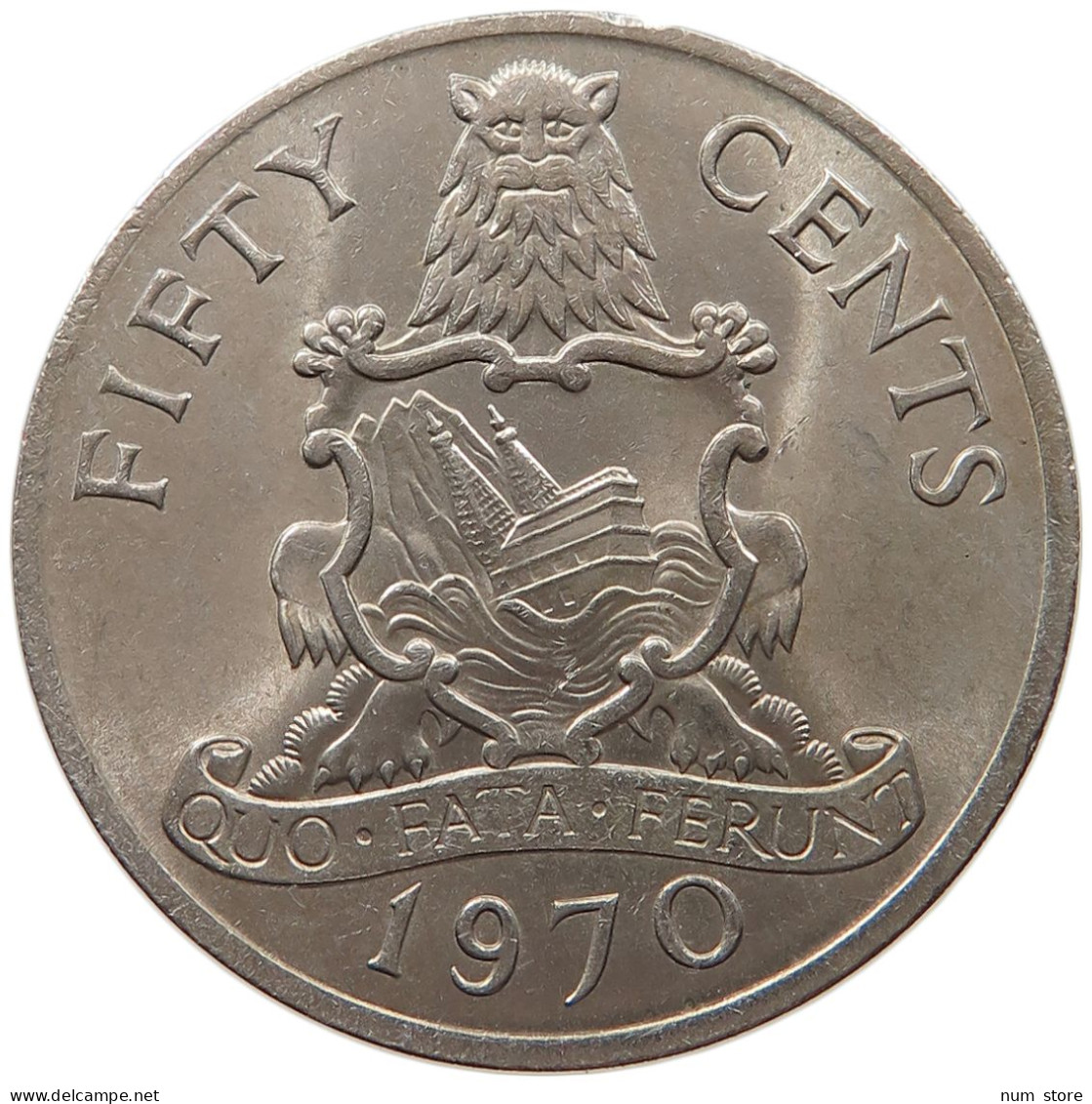 BERMUDA 50 CENTS 1970 ELIZABETH II. (1952-) #MA 063086 - Bermudes