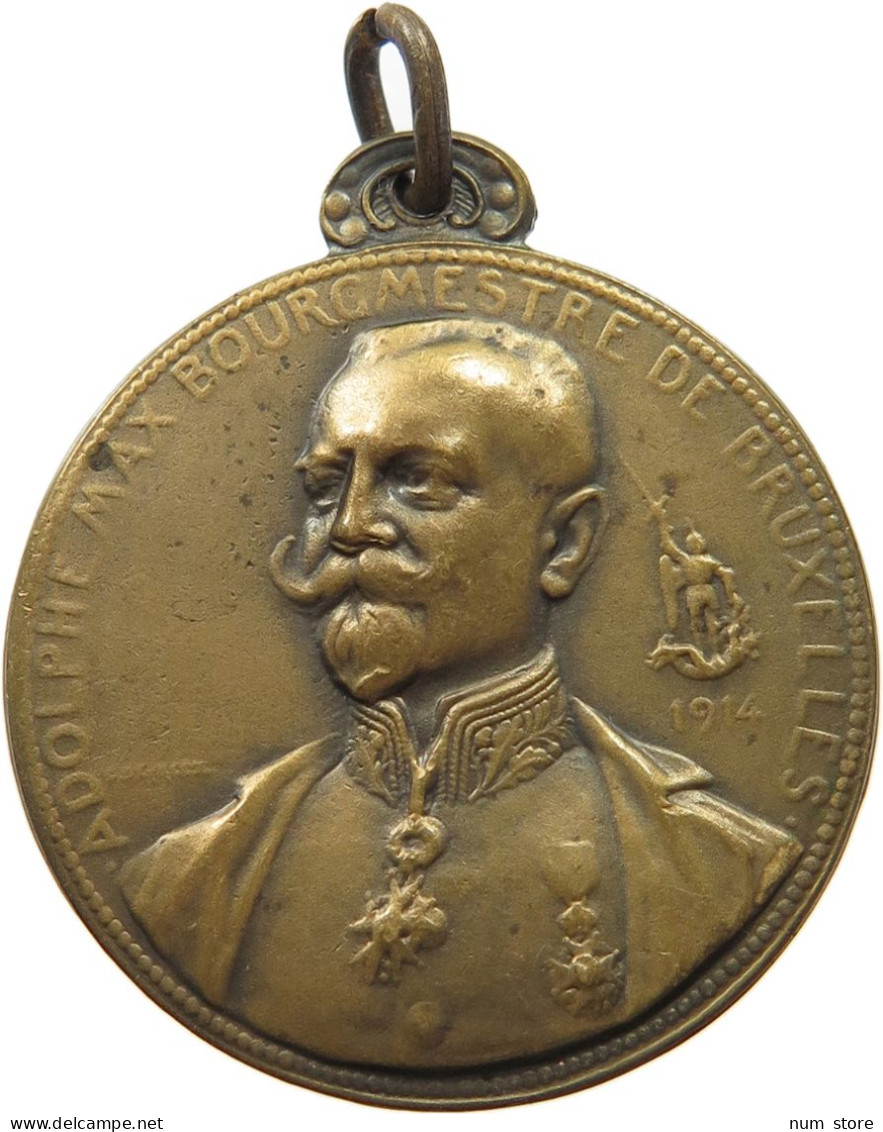 BELGIUM MEDAILLE 1914 AUF ADOLPHE MAX, BÜRGERMEISTER 1909-1939. #MA 012956 - Autres & Non Classés