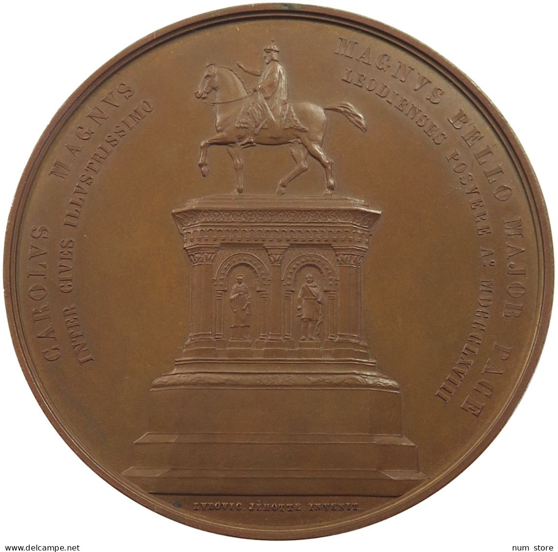 BELGIUM MEDAILLE 1868 1868 UPON INAUGURATION OF STATUTE OF CHARLEMAGNE, BY C. JEHOTTE #MA 012698 - Autres & Non Classés