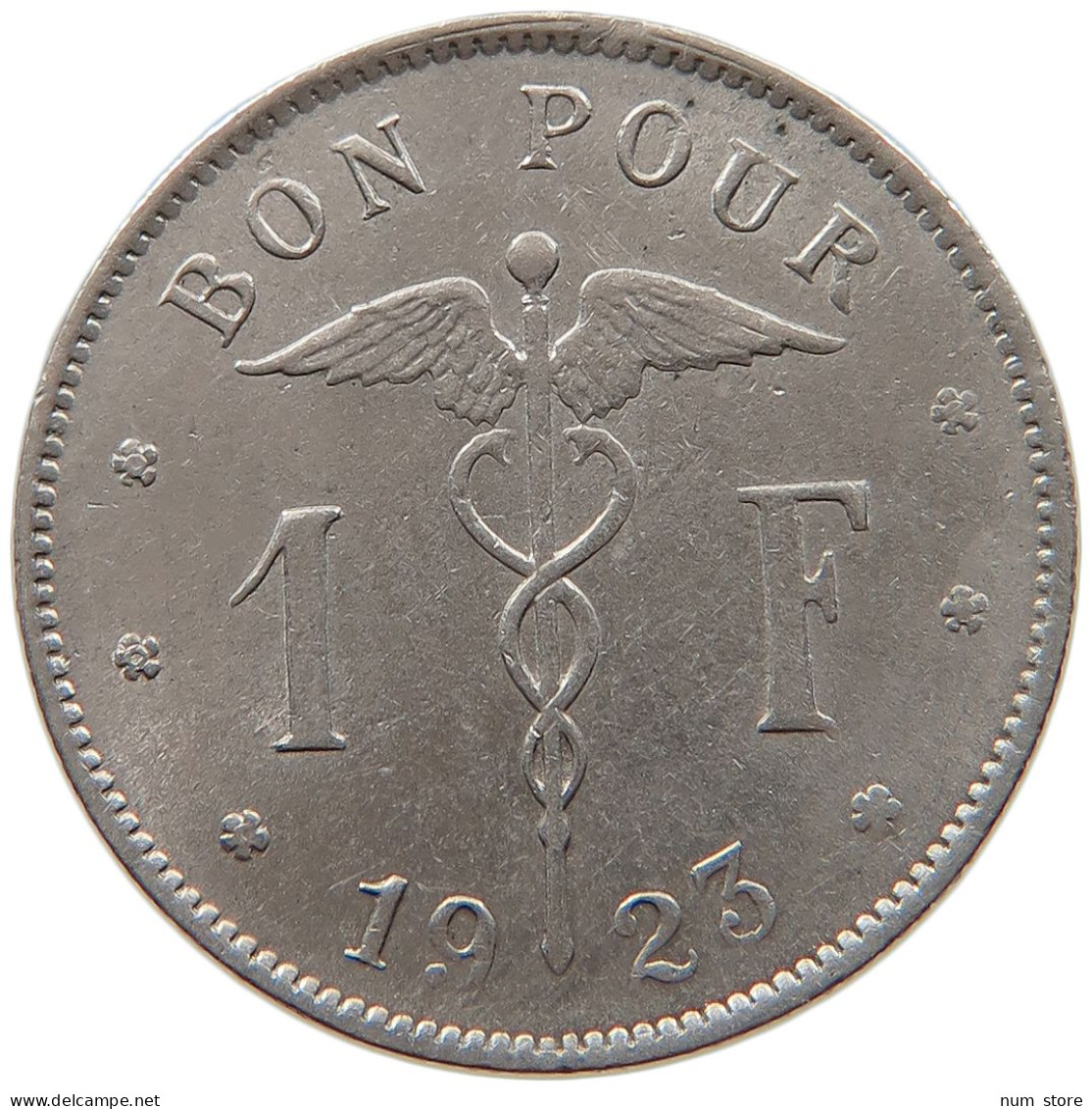 BELGIUM FRANC 1923 ALBERT I. 1909-1934 #MA 067620 - 1 Franc