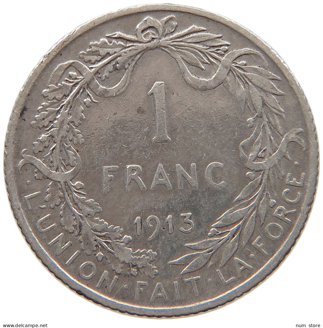 BELGIUM FRANC 1913 ALBERT I. 1909-1934 #MA 065496 - 1 Franco