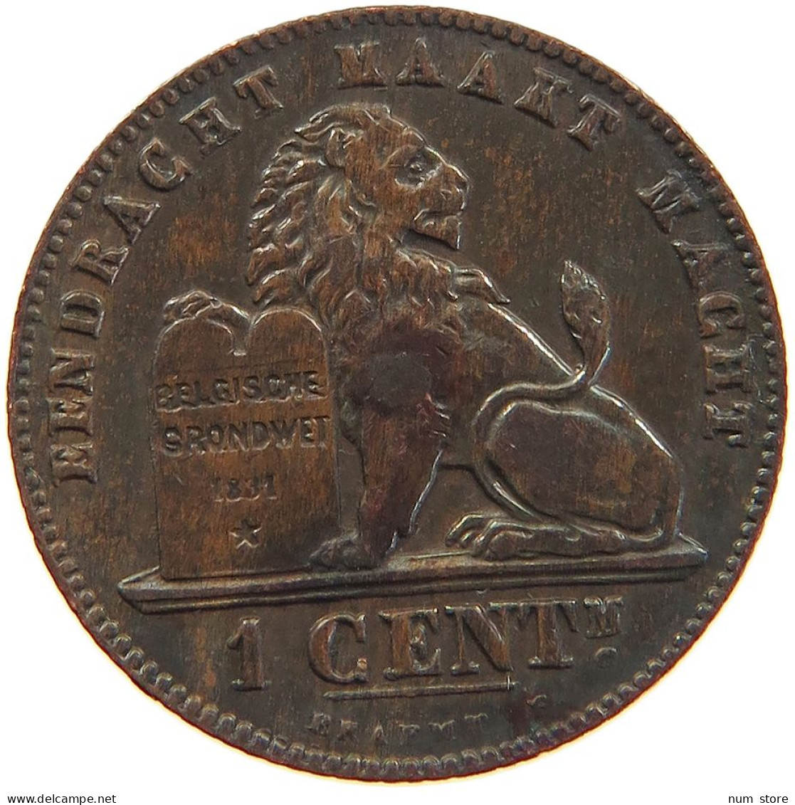 BELGIUM CENTIME 1907 LEOPOLD II. 1865-1909 #MA 100695 - 1 Centime