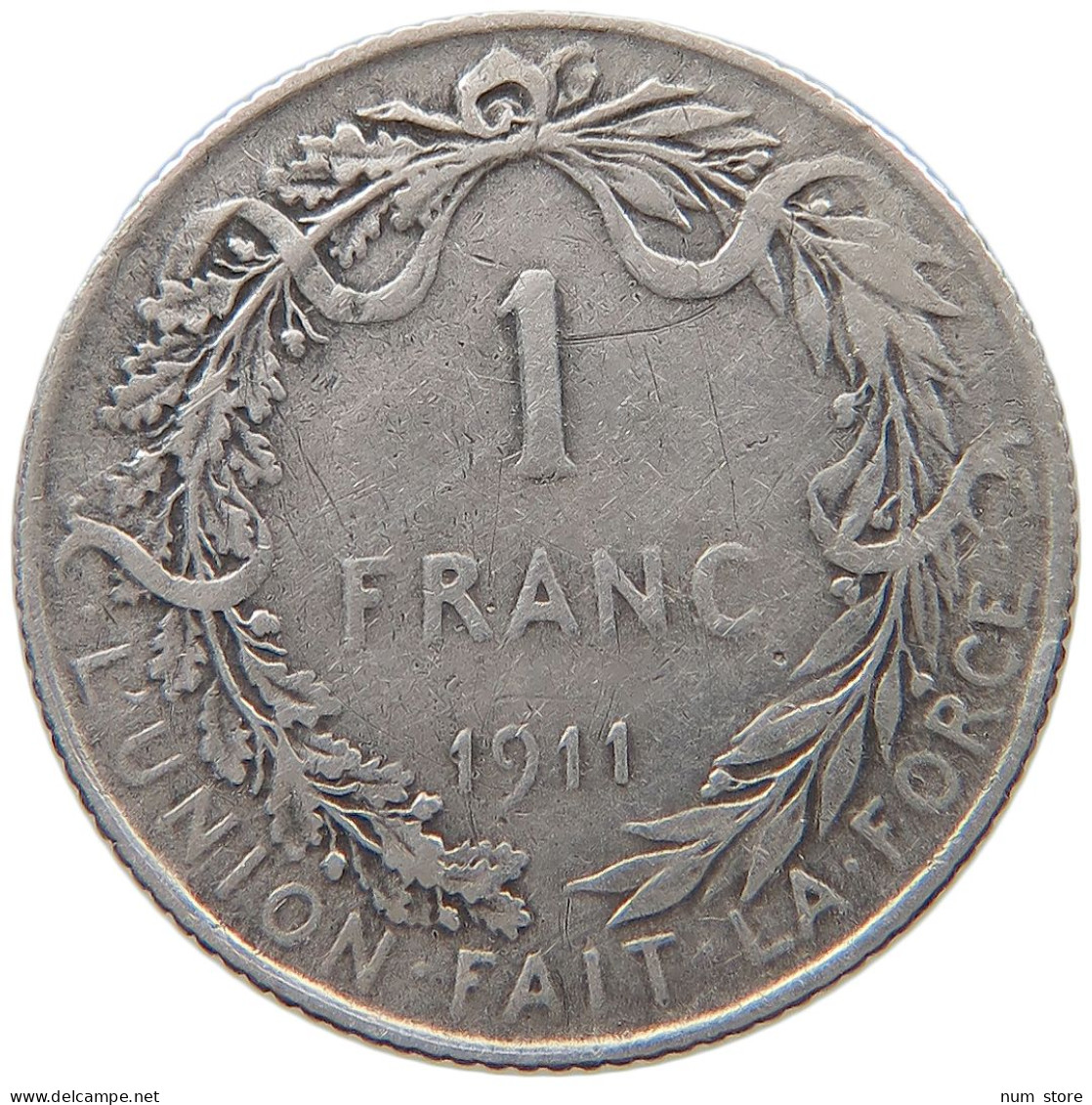 BELGIUM FRANC 1911 ALBERT I. 1909-1934 #MA 068250 - 1 Franco