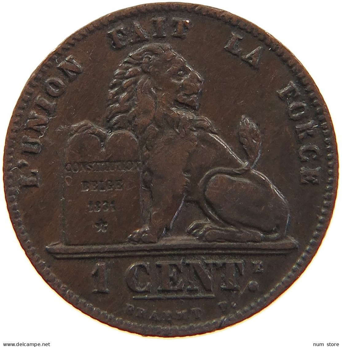 BELGIUM CENTIME 1907 LEOPOLD II. 1865-1909 #MA 100690 - 1 Centime