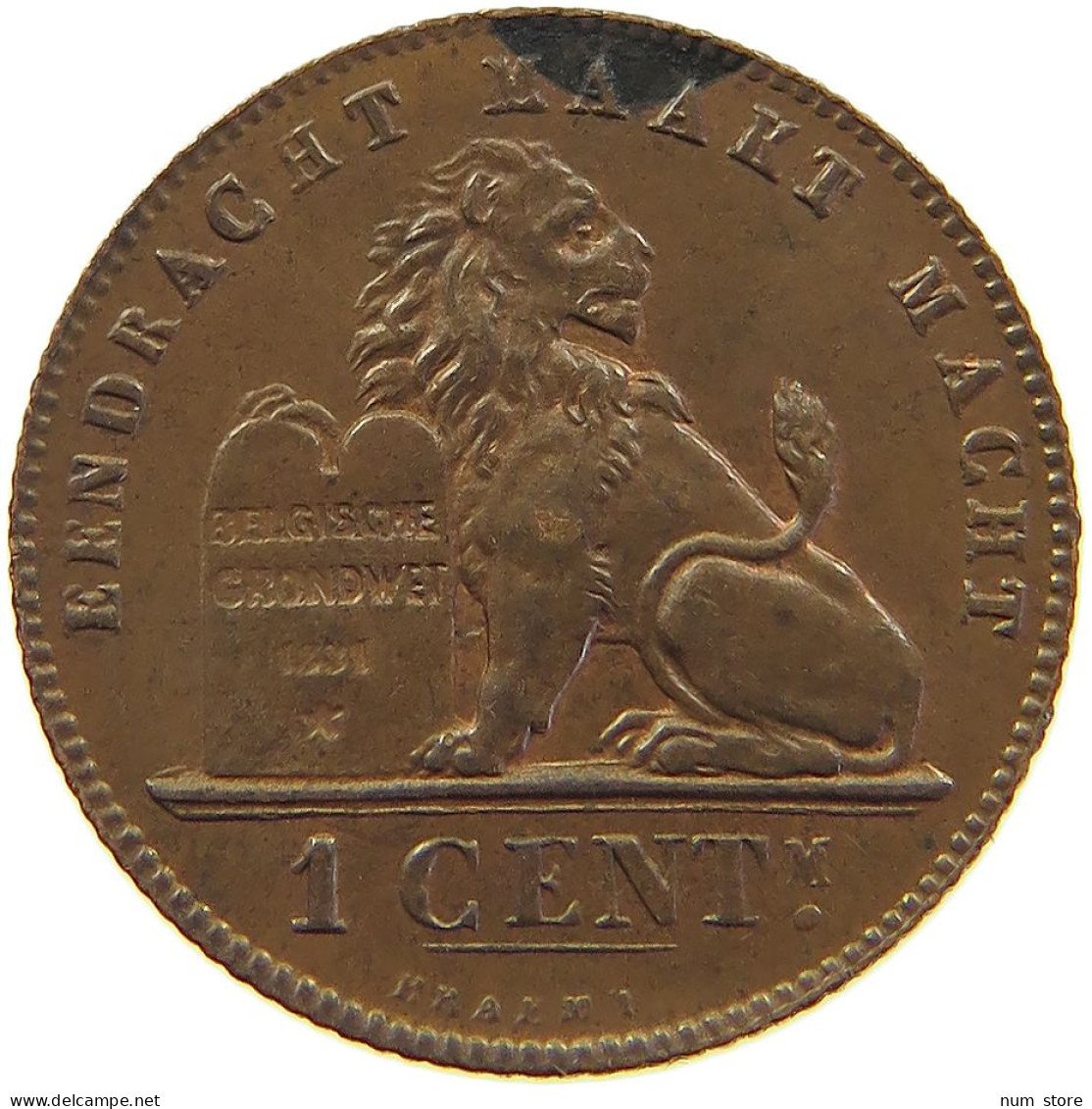 BELGIUM CENTIME 1887 LEOPOLD II. 1865-1909 #MA 104553 - 1 Centime