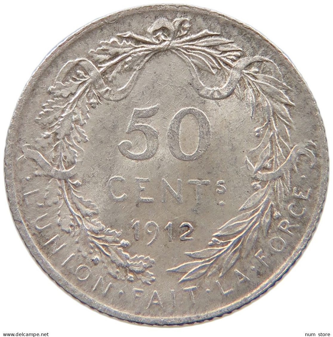 BELGIUM 50 CENTIMES 1912 ALBERT I. 1909-1934 #MA 021153 - 50 Centimes