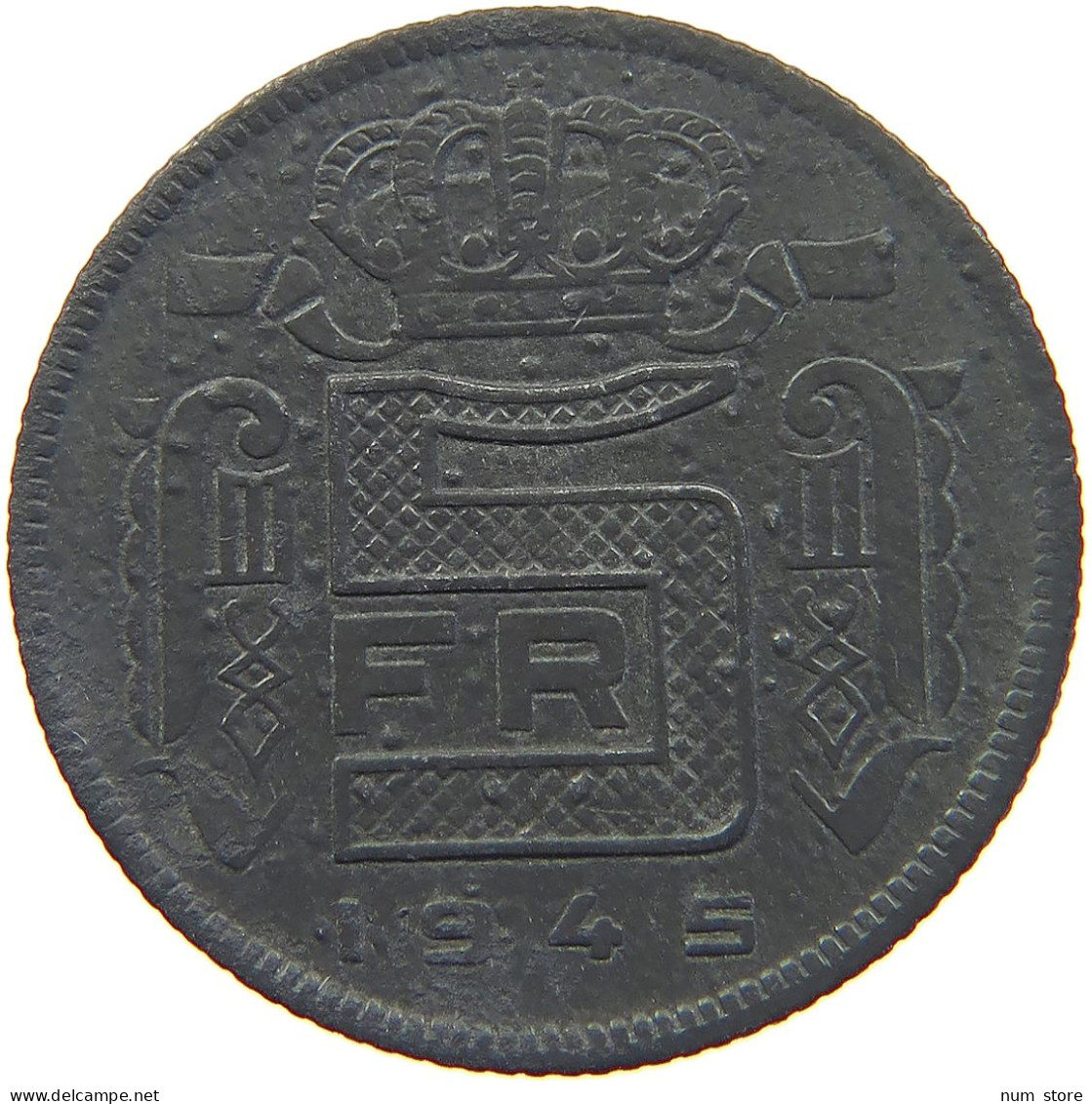 BELGIUM 5 FRANCS 1945 LEOPOLD III. (1934-1951) #MA 067304 - 5 Francs