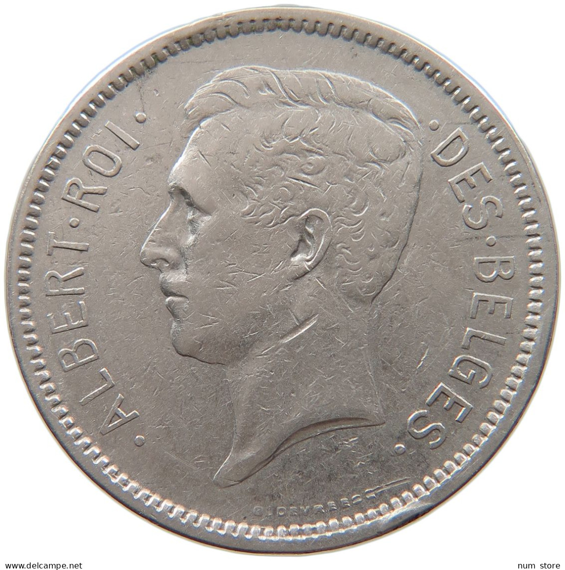 BELGIUM 5 FRANCS 1930 ALBERT I. 1909-1934 #MA 067334 - 5 Francs & 1 Belga