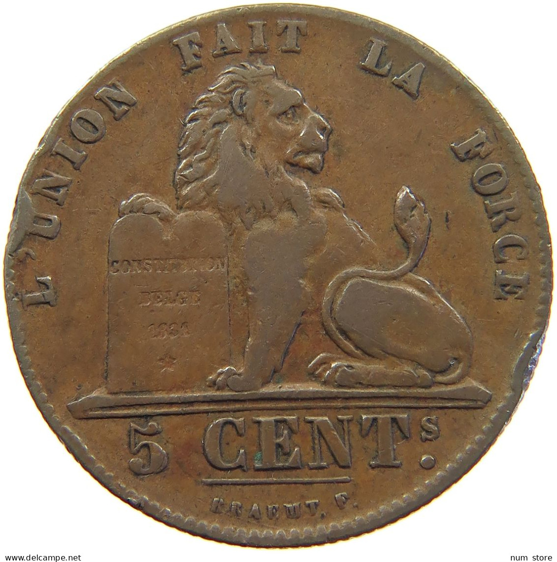 BELGIUM 5 CENTIMES 1856 LEOPOLD I. (1831-1865) #MA 067320 - 5 Centimes