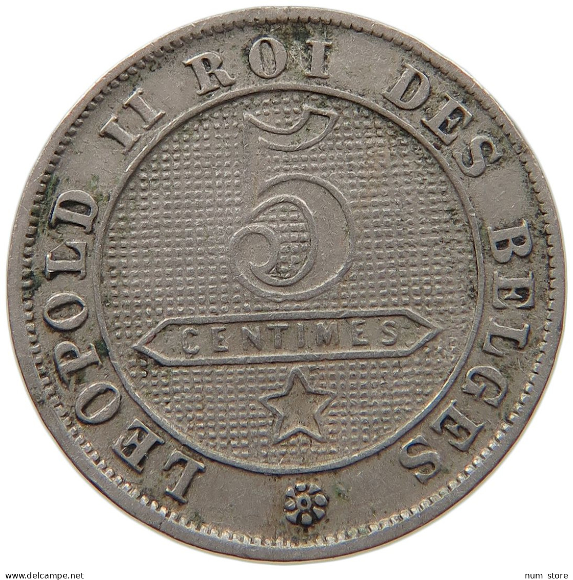 BELGIUM 5 CENTIMES 1895 LEOPOLD II. 1865-1909 #MA 067350 - 5 Centimes