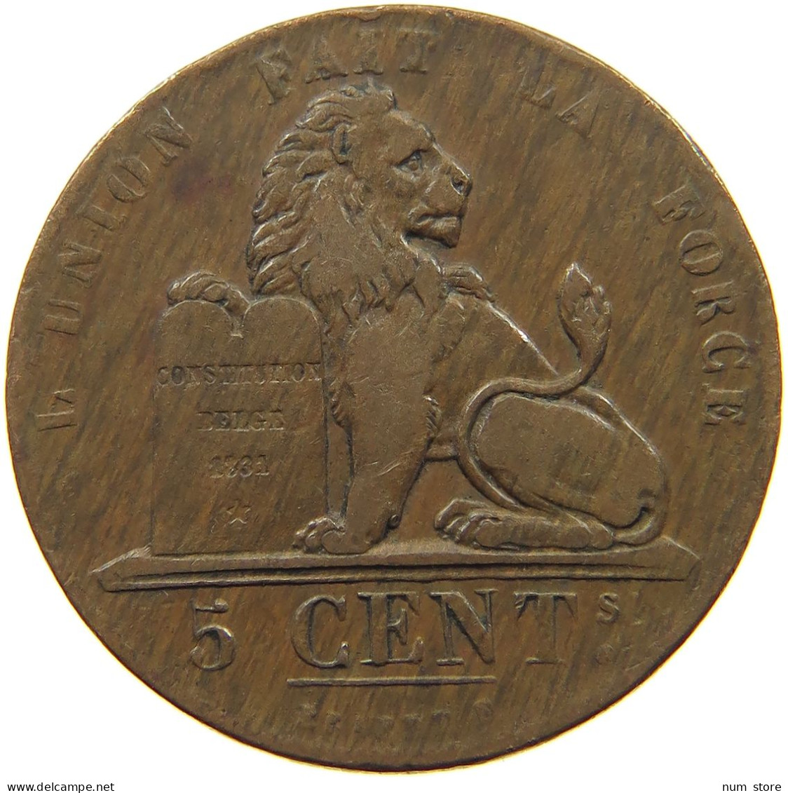 BELGIUM 5 CENTIMES 1837 LEOPOLD I. 1830-1865. #MA 021717 - 5 Cents