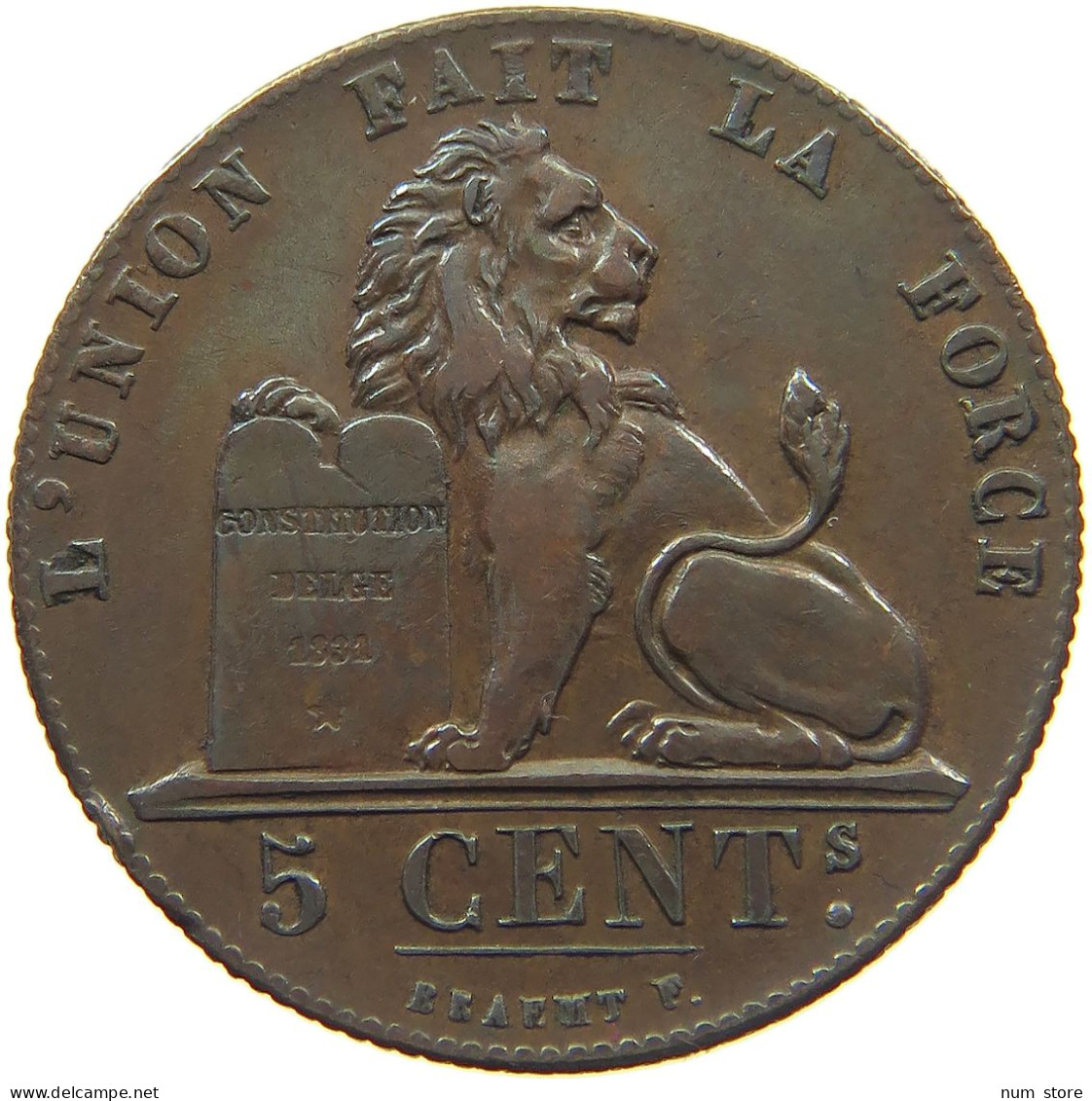 BELGIUM 5 CENTIMES 1841 LEOPOLD I. 1831-1865 #MA 022093 - 5 Cent