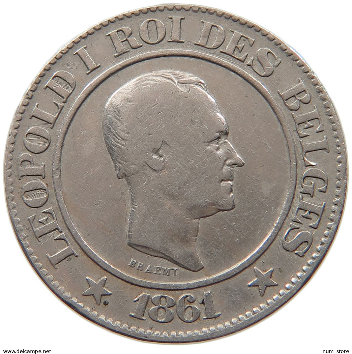 BELGIUM 20 CENTIMES 1861 LEOPOLD I. (1831-1865) #MA 099646 - 20 Cent
