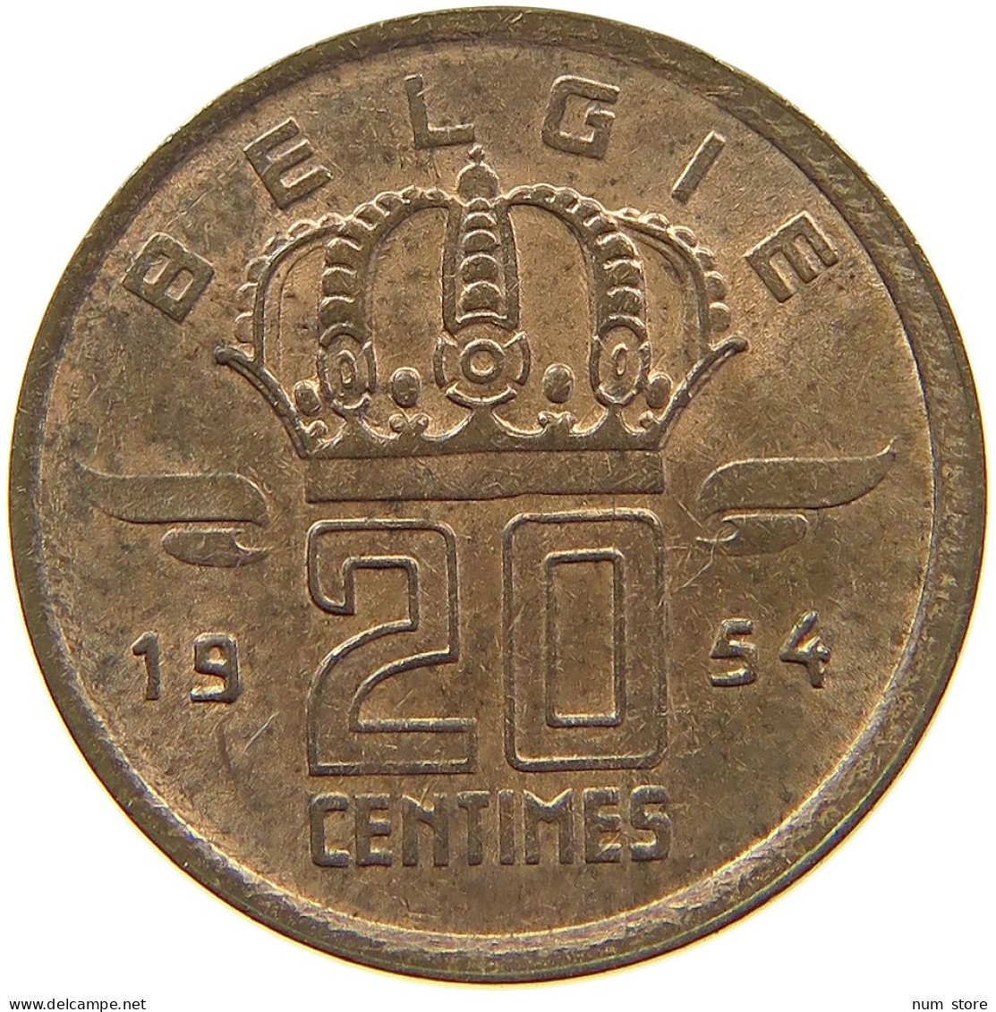 BELGIUM 20 CENTIMES 1954 BADOUIN I. 1951-1993 #MA 067873 - 20 Centimes