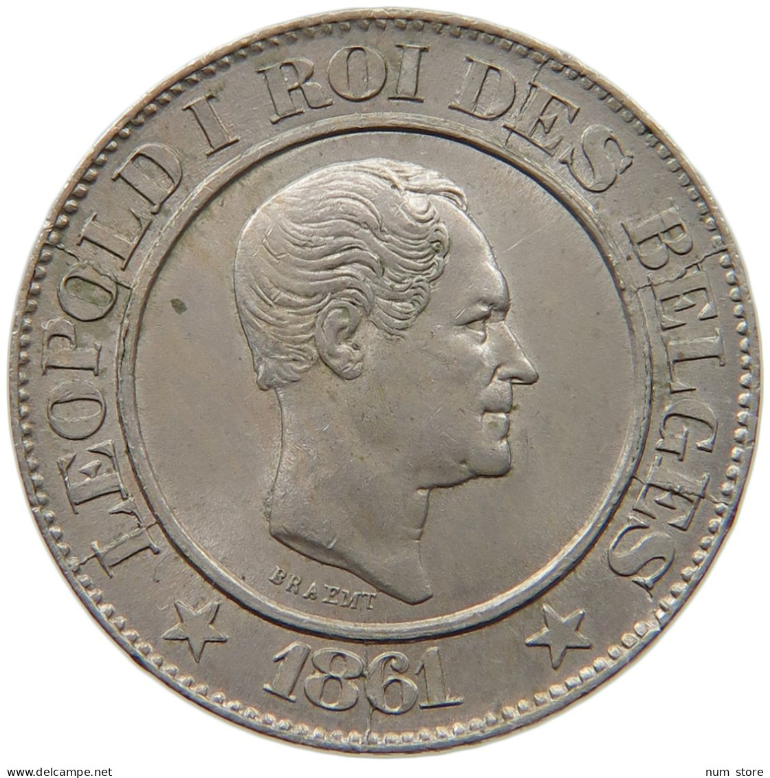 BELGIUM 20 CENTIMES 1861 LEOPOLD I. 1830-1865. #MA 012181 - 20 Cent