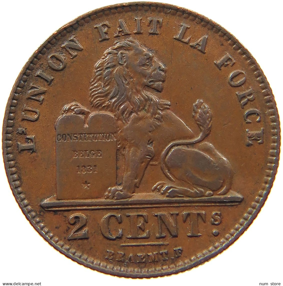 BELGIUM 2 CENTIMES 1912 ALBERT I. 1909-1934 #MA 100945 - 2 Cents