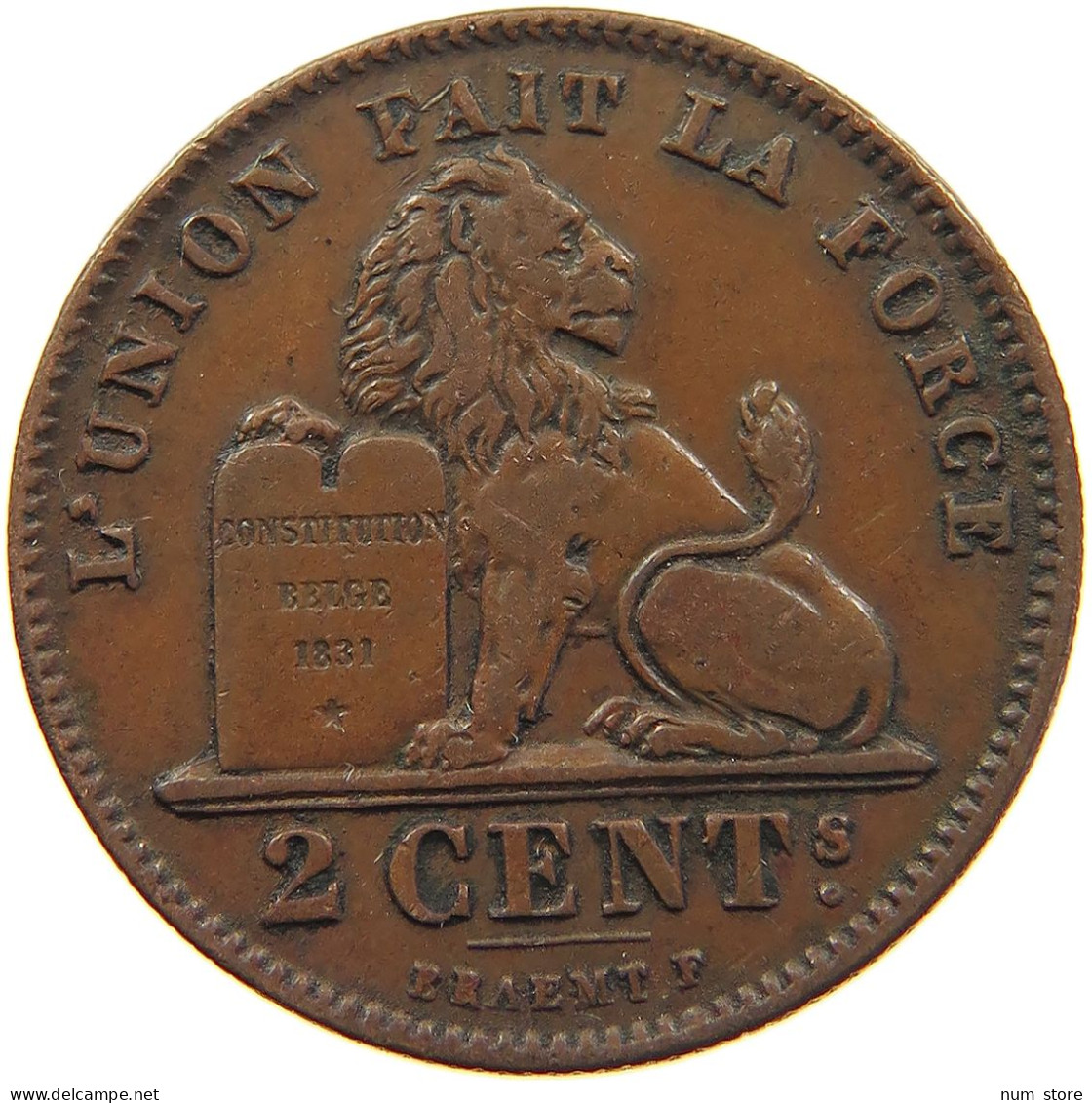 BELGIUM 2 CENTIMES 1905 LEOPOLD II. 1865-1909 #MA 100942 - 2 Cents