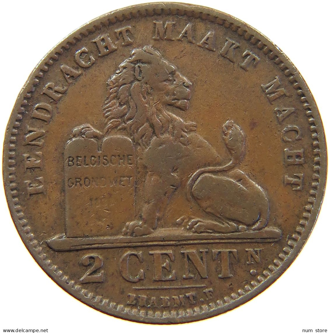 BELGIUM 2 CENTIMES 1905 LEOPOLD II. 1865-1909 #MA 067326 - 2 Cents