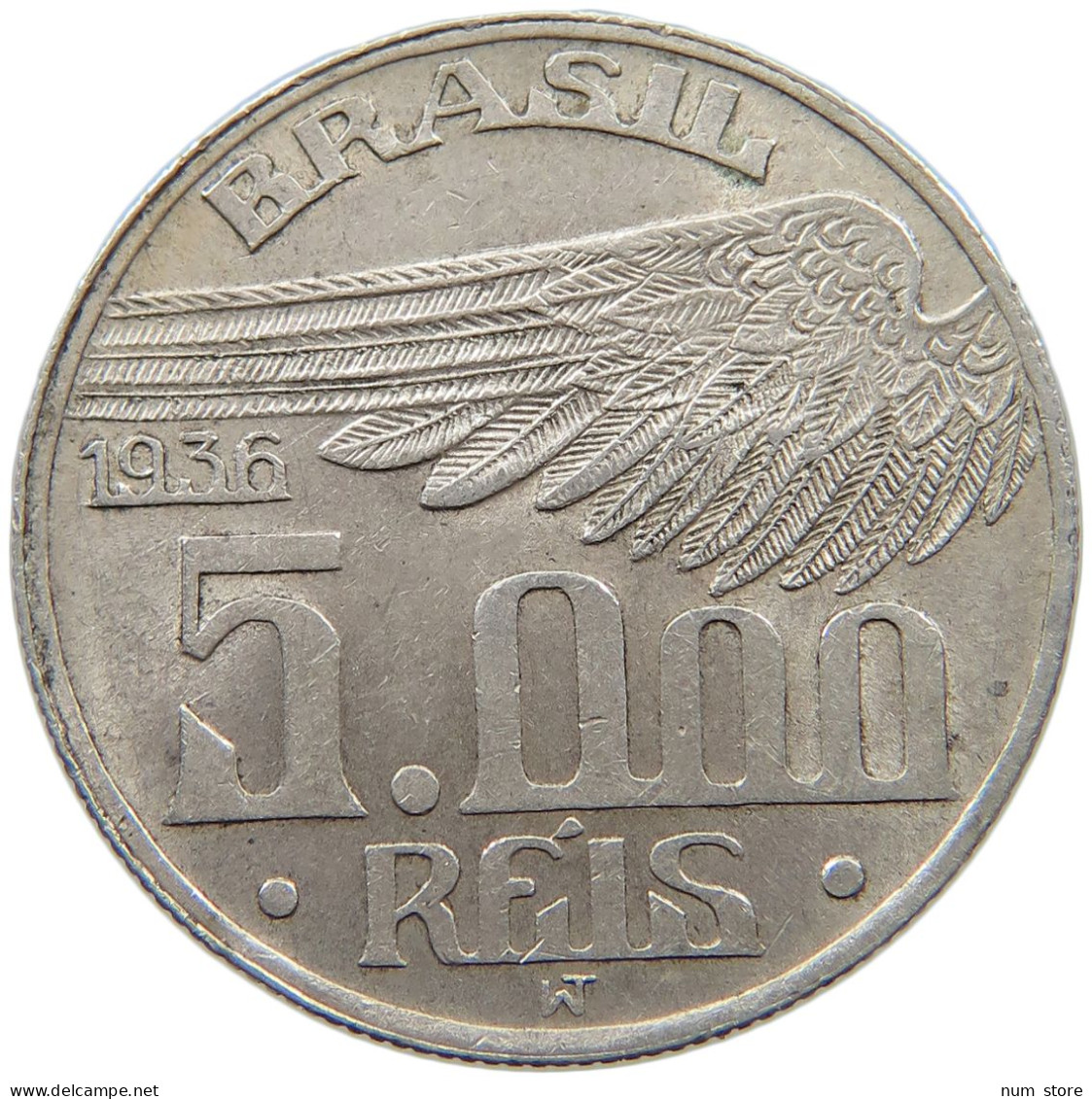 BRAZIL 5000 REIS 1936  #MA 021031 - Brésil