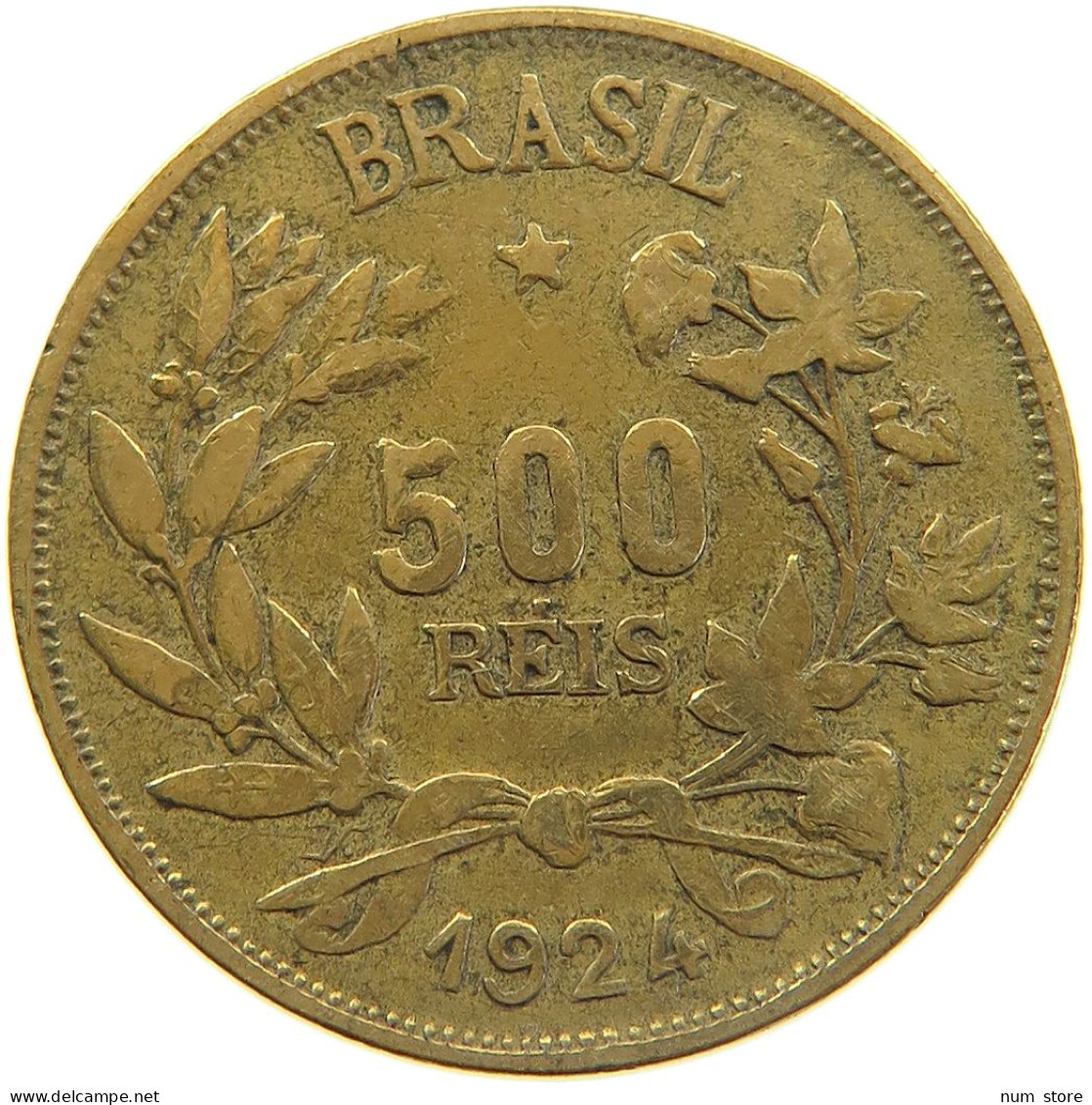 BRAZIL 500 REIS 1924  #MA 025237 - Brésil