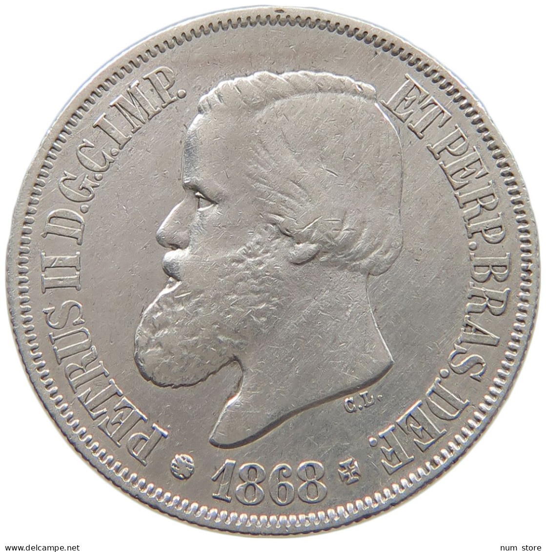 BRAZIL 500 REIS 1868 PEDRO II. #MA 025257 - Brésil