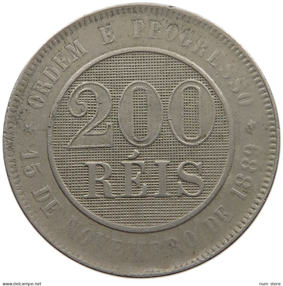 BRAZIL 200 REIS 1893  #MA 025265 - Brésil
