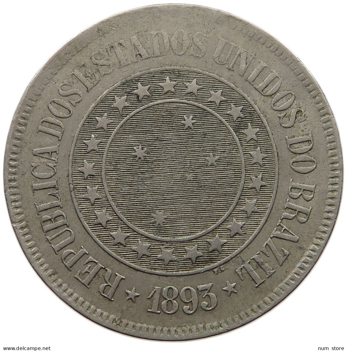 BRAZIL 200 REIS 1893  #MA 025265 - Brésil