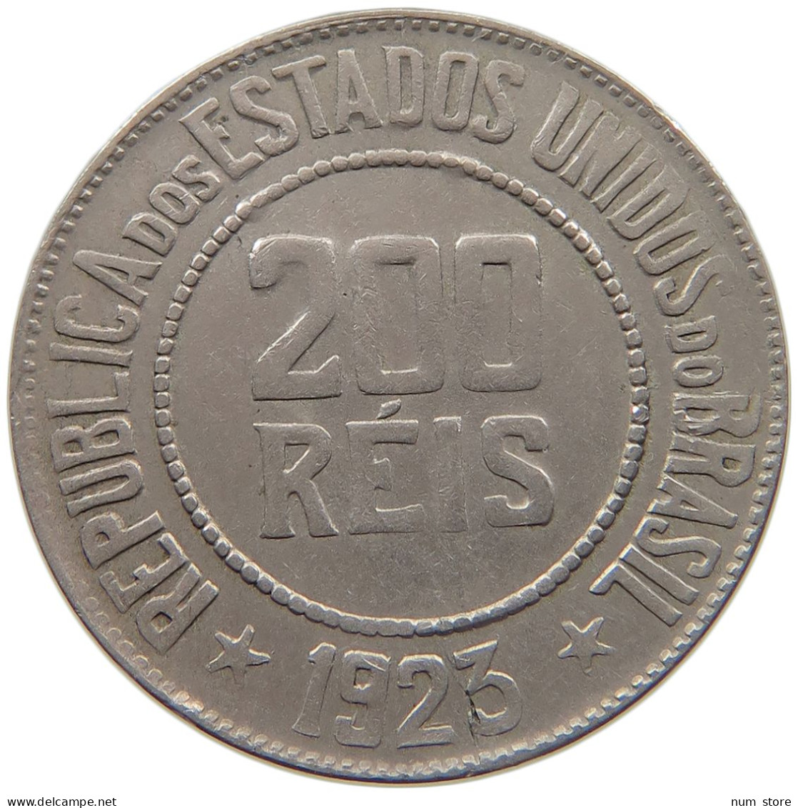 BRAZIL 200 REIS 1923  #MA 025273 - Brésil