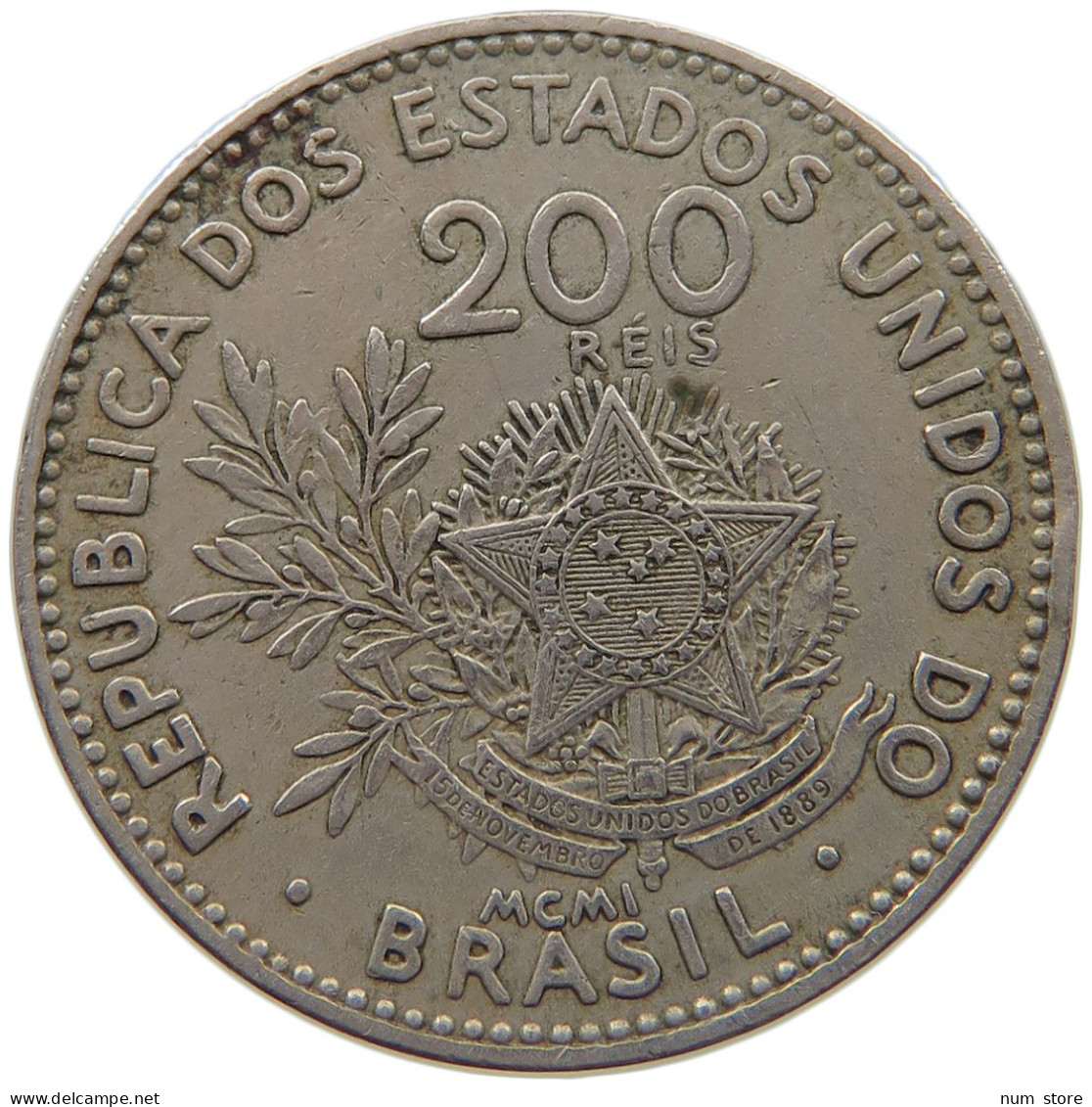 BRAZIL 200 REIS 1901  #MA 025272 - Brésil