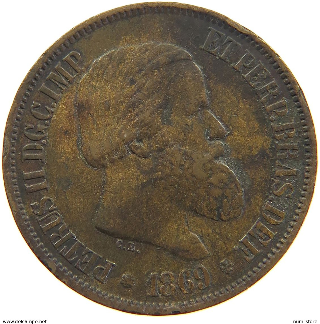 BRAZIL 20 REIS 1869 PEDRO II. 1831 - 1889 #MA 067772 - Brésil