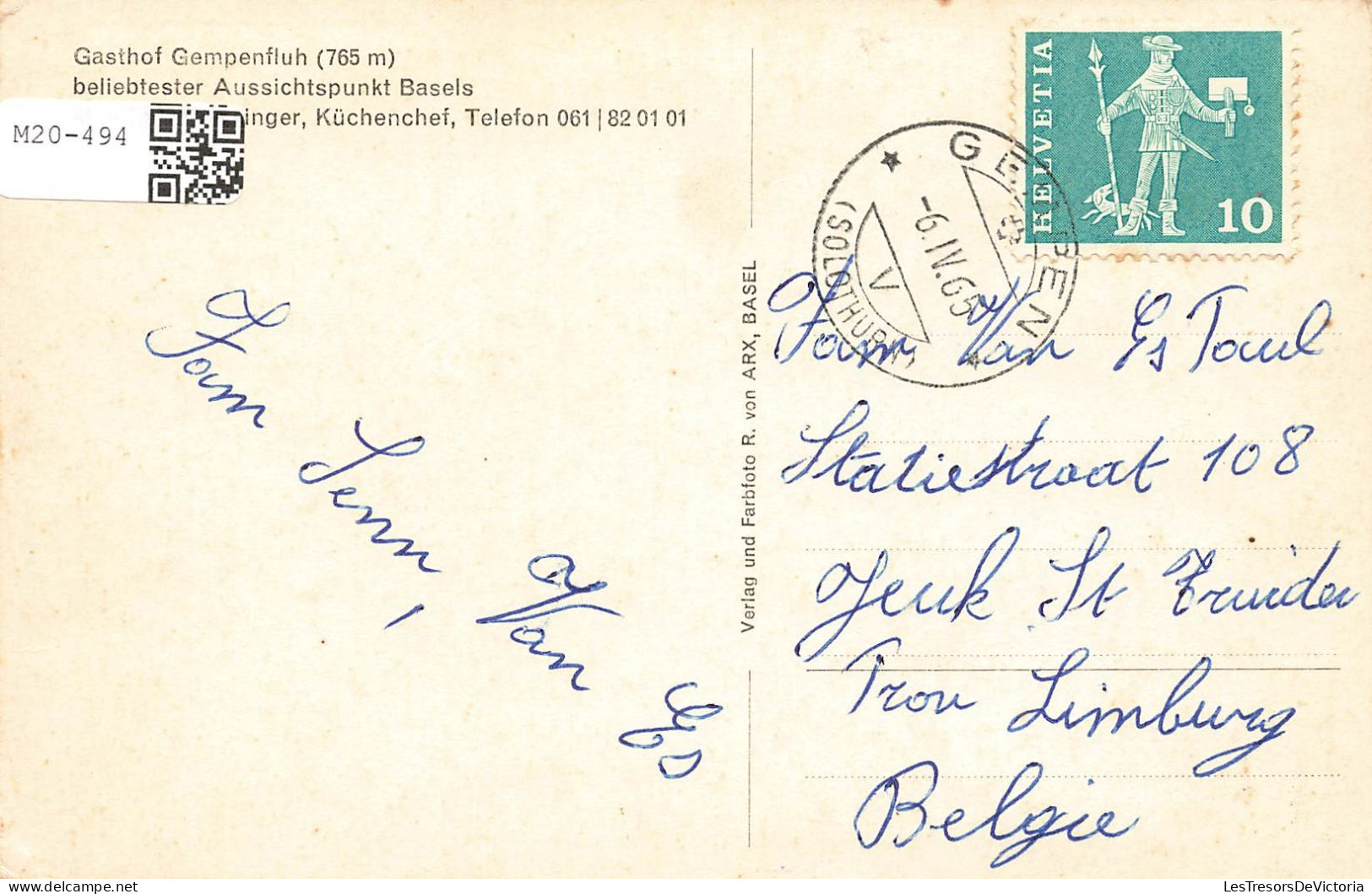 SUISSE - Gempen - Gasthof Gempenfluh (765m) Beliebtester Aussichtspunkt Basels - Carte Postale Ancienne - Gempen