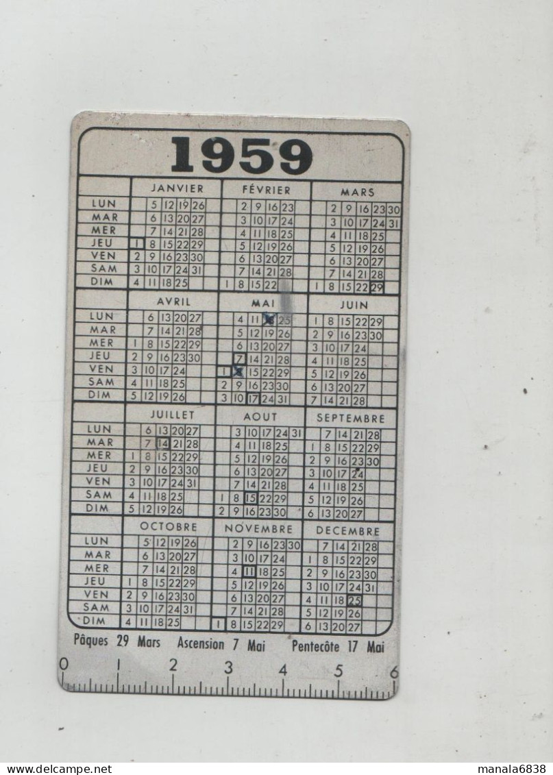 Calendrier En Métal Société Des Téléphones Et Signaux De Précision Lyon 1959 - Telefontechnik