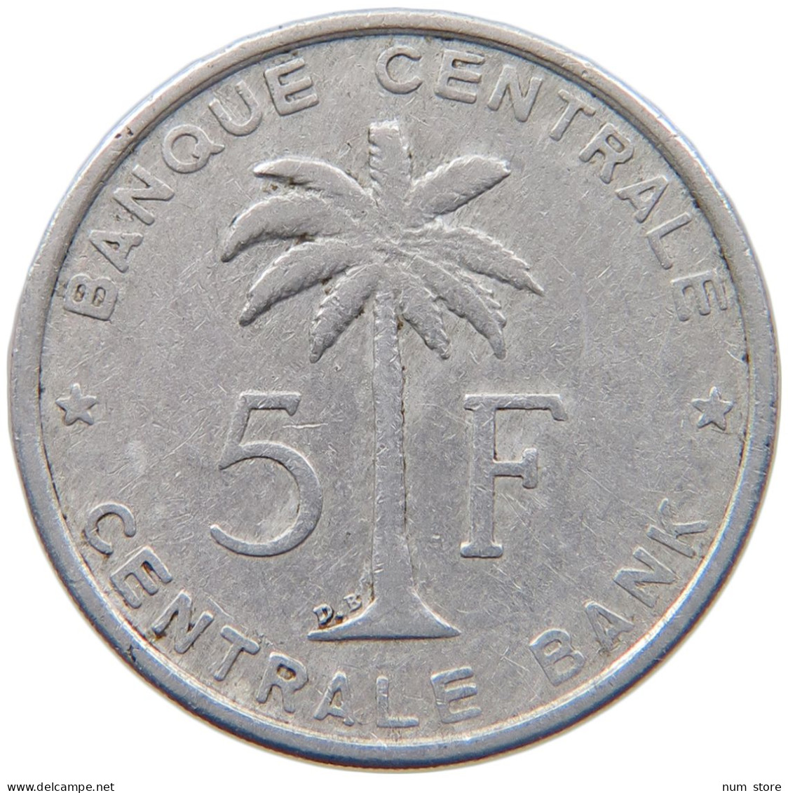 CONGO BELGIAN 5 FRANCS 1959  #MA 067402 - 1951-1960: Baudouin I.