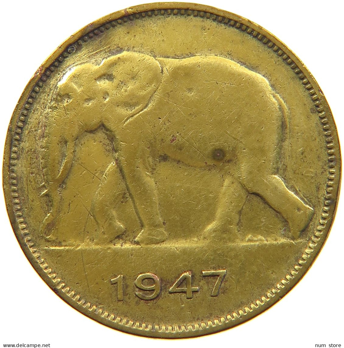 CONGO BELGIAN 5 FRANCS 1947  #MA 067412 - 1945-1951: Reggenza