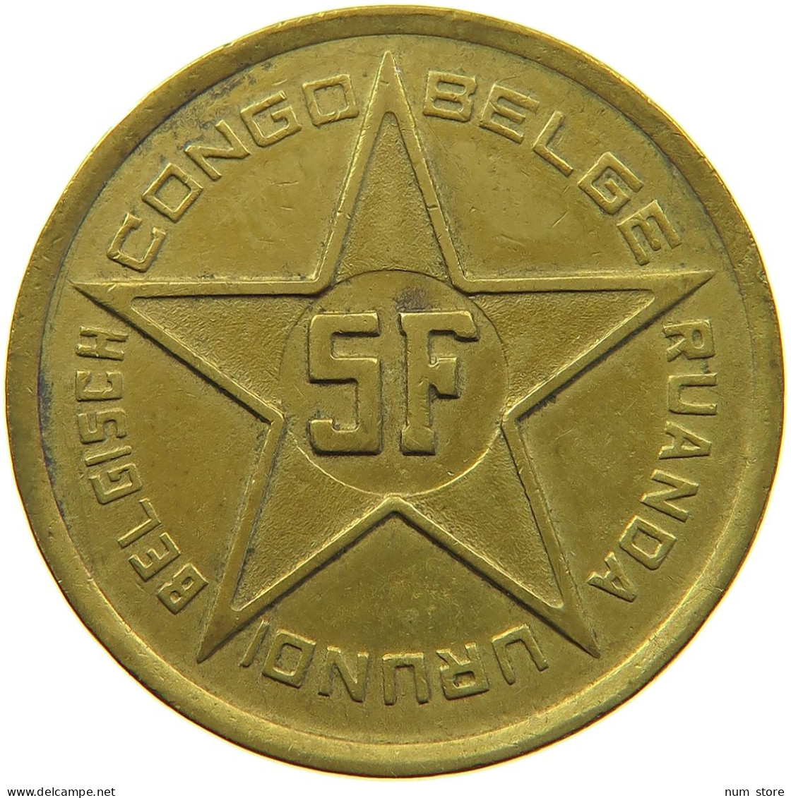 CONGO BELGIAN 5 FRANCS 1952  #MA 067411 - 1951-1960: Baldovino I