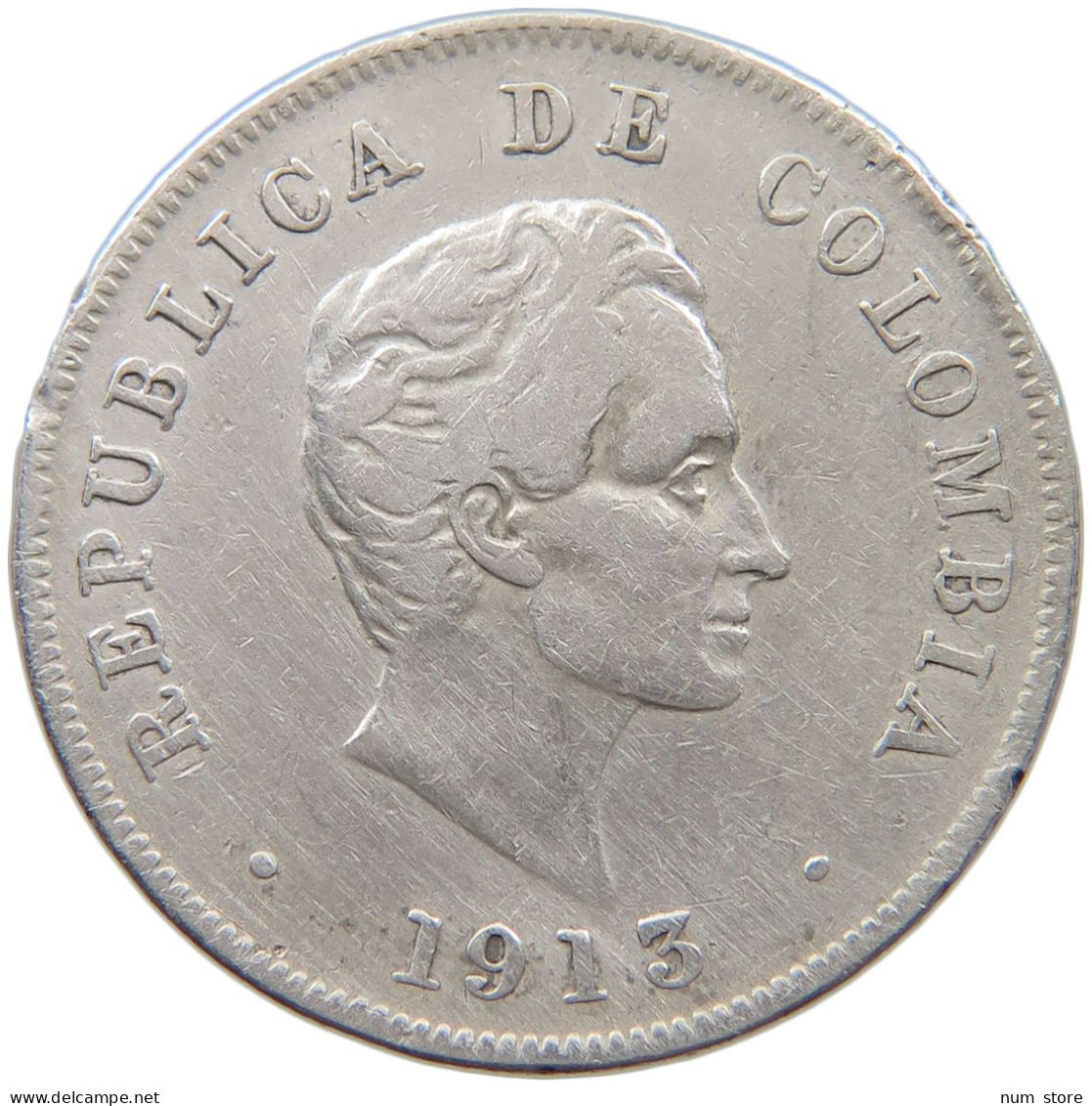 COLOMBIA 50 CENTAVOS 1913  #MA 025912 - Colombie