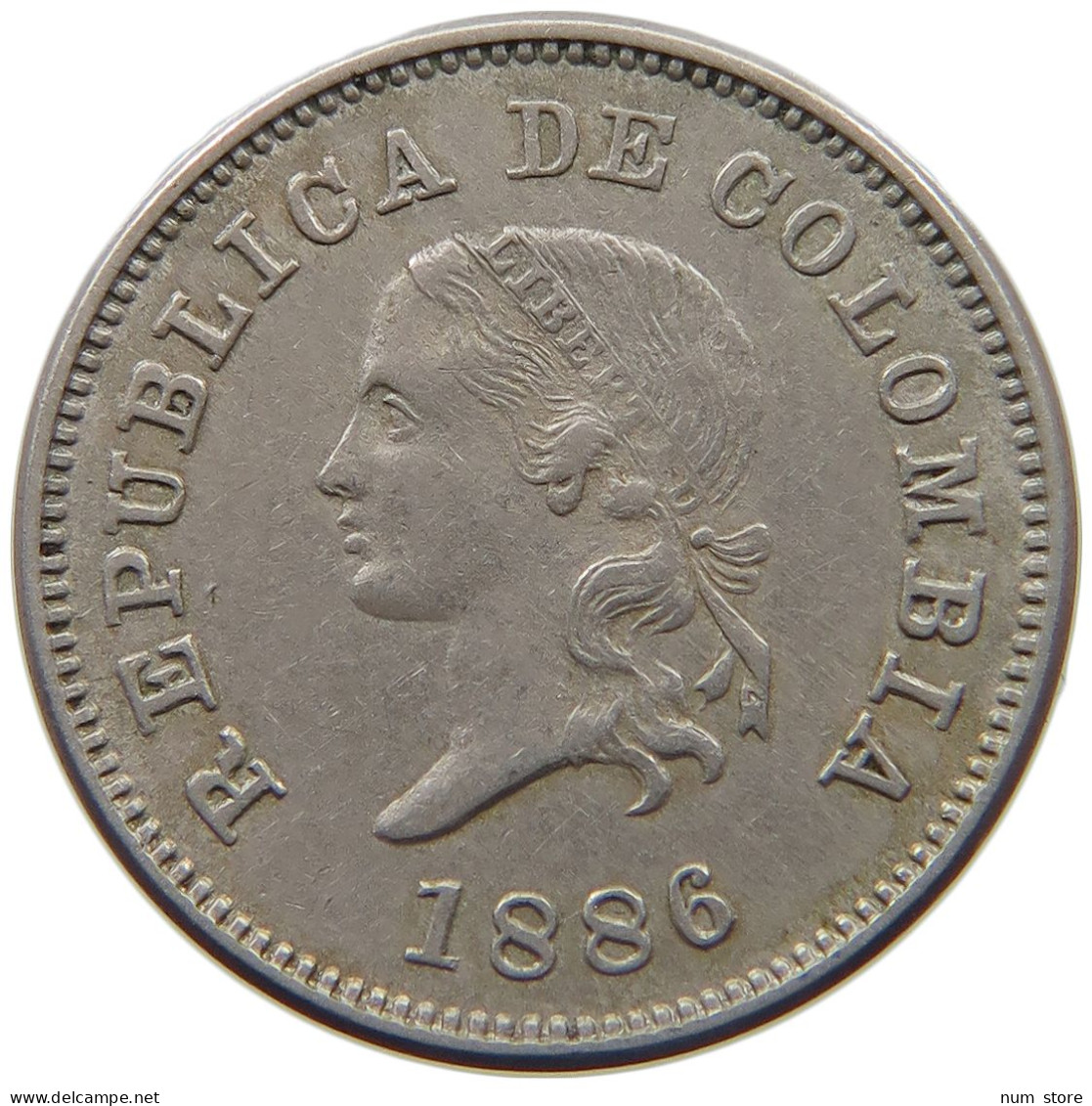 COLOMBIA 5 CENTAVOS 1886  #MA 026053 - Kolumbien