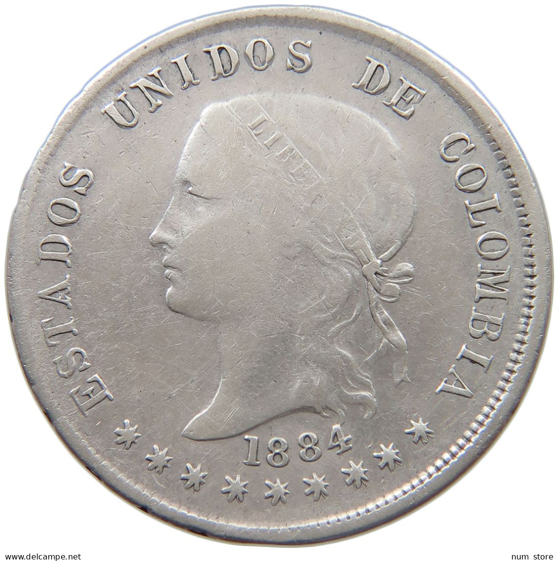 COLOMBIA 50 CENTAVOS 1884  #MA 025461 - Colombia