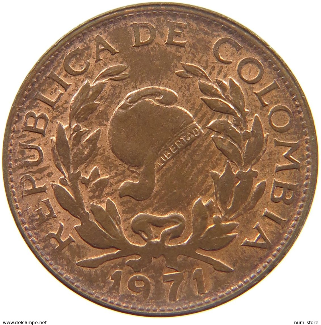 COLOMBIA 5 CENTAVOS 1971  #MA 025448 - Colombie