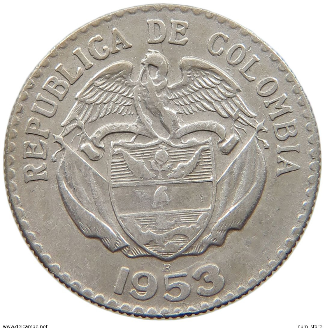 COLOMBIA 20 CENTAVOS 1953  #MA 025981 - Colombie