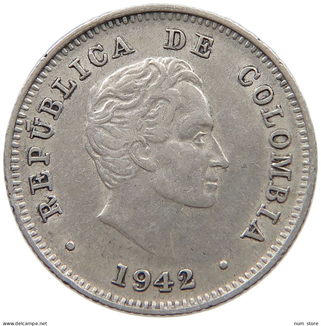 COLOMBIA 10 CENTAVOS 1942  #MA 026019 - Kolumbien