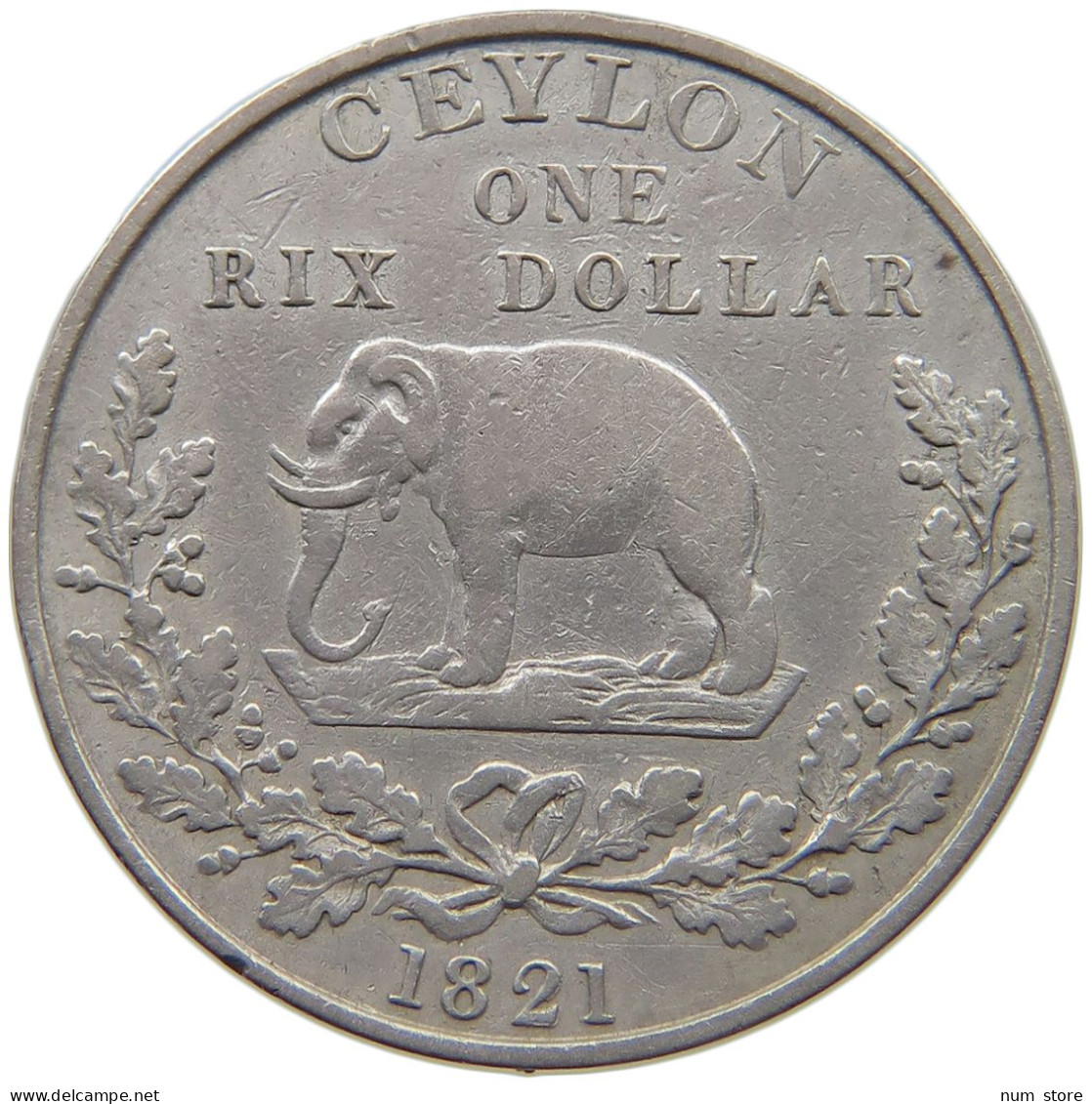 CEYLON RIX 1 DOLLAR 1821 GEORGE IV. (1820-1830) #MA 025093 - Sri Lanka