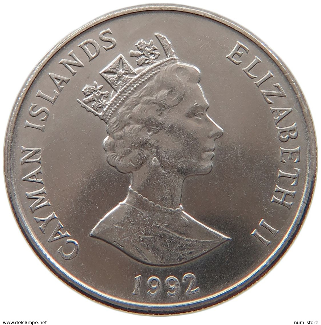 CAYMAN ISLANDS 25 CENTS 1992 ELIZABETH II. (1952-2022) #MA 073172 - Iles Caïmans