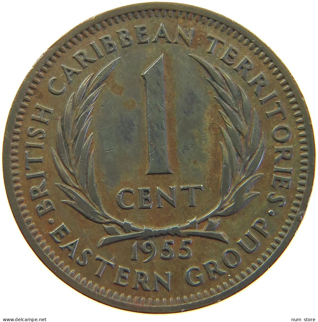 BRITISH CARIBBEAN TERRITORIES CENT 1955 ELIZABETH II. (1952-) #MA 063077 - Caribe Británica (Territorios Del)